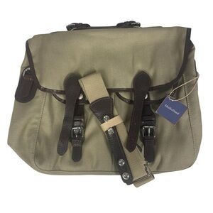 NEW Mulholland Brothers Angler Messenger Bag Canvas Leather NWT Anglers Satchel